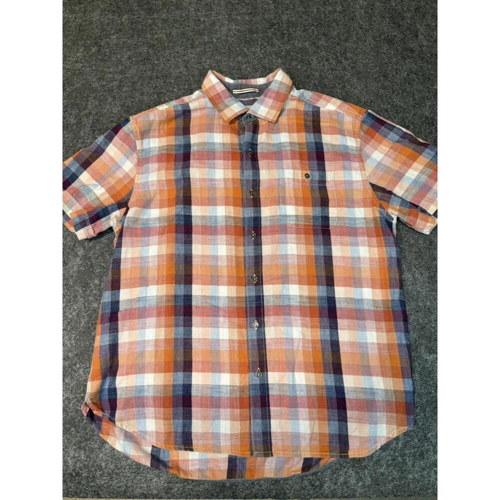 Tommy Bahama Jeans Island Crafted Plaid Short Sleeve Mens Shirt Size XL / TG